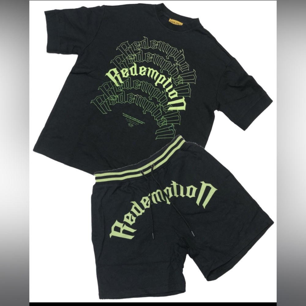 CIVILIZED ANGEL REDEMPTION OVERSEIZE TEE + SHORT SET

COLOR: Black